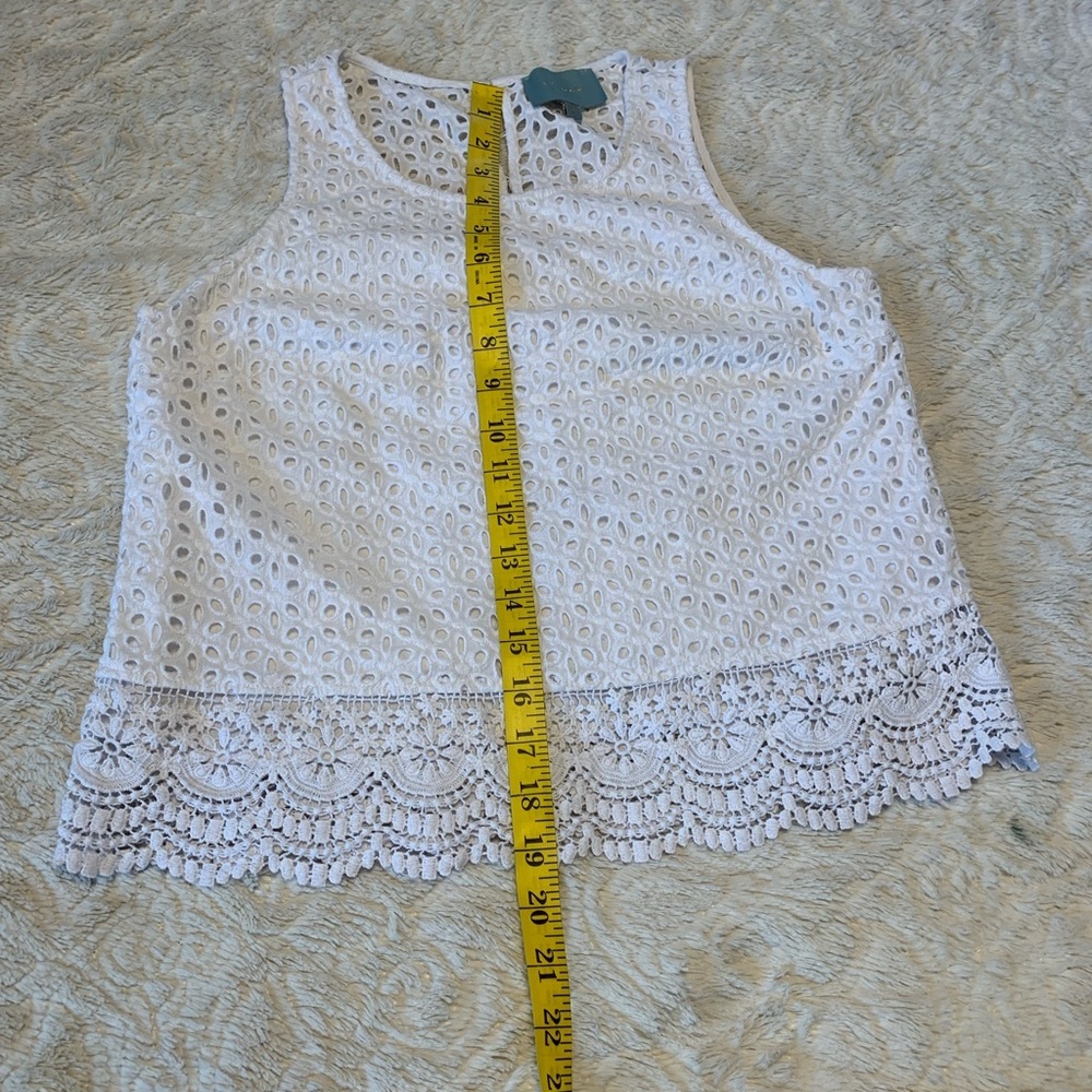 Skies Are Blue Lace‎ Top 100% cotton - Picture 8 of 10